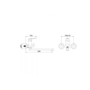 Смеситель для ванны Potato (Потато) P22162, хром