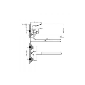 Смеситель для ванны Potato (Потато) P22292, хром