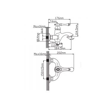 Смеситель для ванны Potato (Потато) P30275, хром