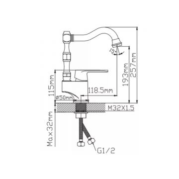 Смеситель для кухни Potato (Потато) P43118-6, черный