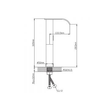 Смеситель для раковины Potato (Потато) P0081S-6, черный