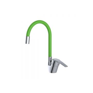 Смеситель для кухни Potato (Потато) P58278-11N, хром, зеленый