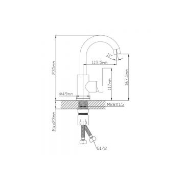 Смеситель для раковины Potato (Потато) P10310S-2, сатин