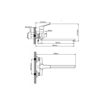 Смеситель для ванны Potato (Потато) P22187-19, графит