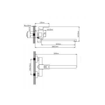 Смеситель для ванны Potato (Потато) P22472-6, черный