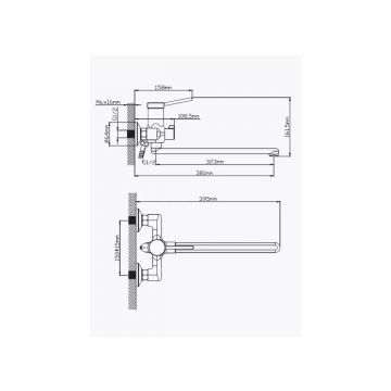 Смеситель для ванны Potato (Потато) P22180, хром