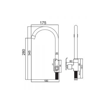 Смеситель для кухни Potato (Потато) P40180, хром