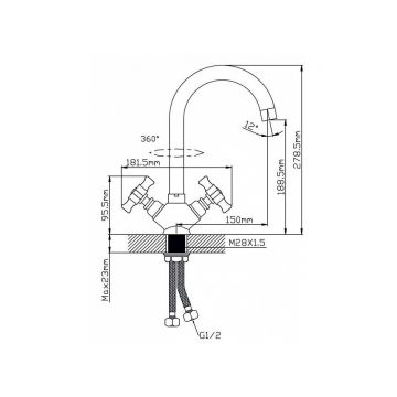 Смеситель для кухни Potato (Потато) P4462-2, хром