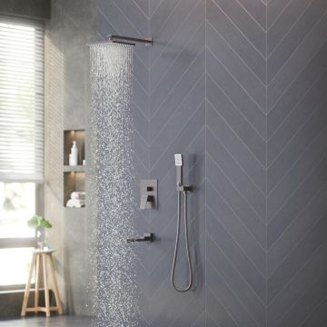 Душевой комплект Berges (Бергес) Nardis 3S, поворотный излив, оружейная сталь 071012