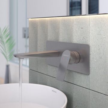 Смеситель для раковины Berges (Бергес) Ventas S скрытого монтажа, совместный, оружейная сталь 076013