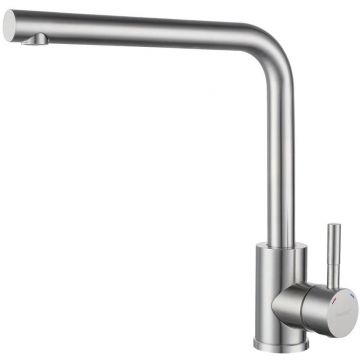 Смеситель для кухни GranFest (Гранфест) QUARZ Г-обр. D-35мм, Z-5411 нержавейка