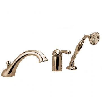 Смеситель Nicolazzi (Николации) El Capitan на борт ванны на 3 отверстия, с изливом 20 см и ручным душем, цвет: Вrоnzе Рlаtеd 3414BZ75
