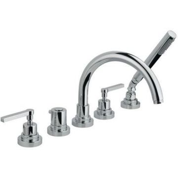 Смеситель Nicolazzi (Николации) Mac Kinley 05 встраиваемый на борт ванны на 5 отверстий, 2- вентильный, цвет: хром 2214CR29