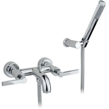 Смеситель Nicolazzi (Николации) Mac Kinley 05 для ванны с двумя ручками, с переключателем ванна/душ, + комплект руч. душа, цвет: хром 2202CR29