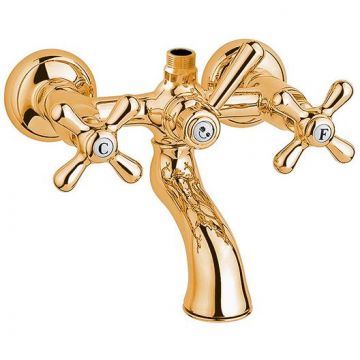 Смеситель Nicolazzi (Николации) Nuova Brenta для ванны, с переключателем ванна/душ, вывод сверху 3/4″ (для душ. стойки) , цвет: Gоld Вrаss 2500GB