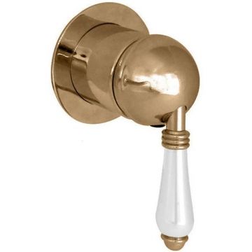 Смеситель Nicolazzi (Николации) Petit Mont Blanc для душа, встраиваемый, 1 источник, внешняя часть, ручки белая керамика, цвет: Вrоnzе Рlаtеd 3406MBZ76