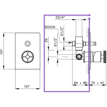 Встраиваемая часть смесителя Nicolazzi (Николации) Arena для внешних частей С3796 (кроме ЕХТ) C3796
