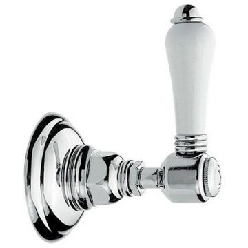 Запорный вентиль Nicolazzi (Николации) Termostatico 3/4″, с ручкой: белая, цвет: хром 4912CR78