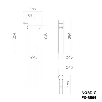 Смеситель для раковины Fixsen (Фиксен) Nordic FX-8809, хром