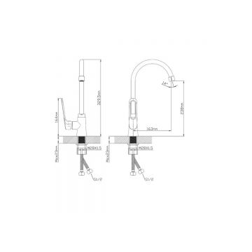 Смеситель для кухни Эверест (Everest) B40-15319 брезентово-серый