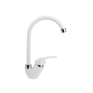 Смеситель для кухни Эверест (Everest) B57-033 белый,хром