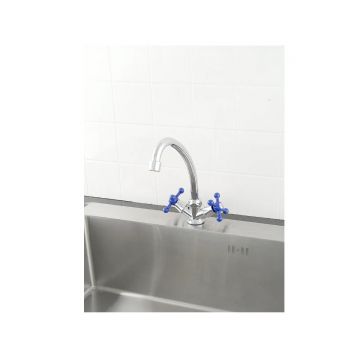 Смеситель для кухни Эверест (Everest) B49-353 хром,синий