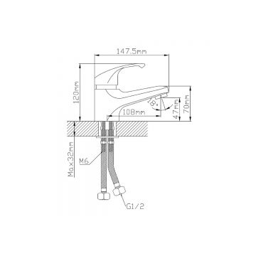 Смеситель для раковины Эверест (Everest) B10-0336 черный