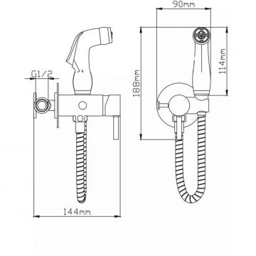 Смеситель для биде Diadonna (Диадона) D47-19017 скрытого монтажа, хром
