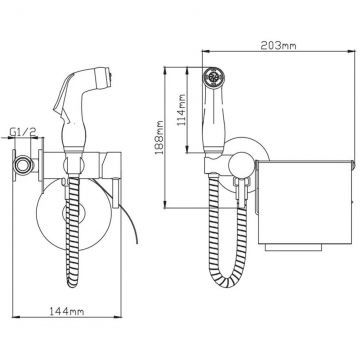 Смеситель для биде Diadonna D47-19018 скрытого монтажа, хром