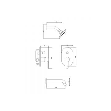 Душевая система Diadonna (Диадона) D80-338107 скрытого монтажа, хром