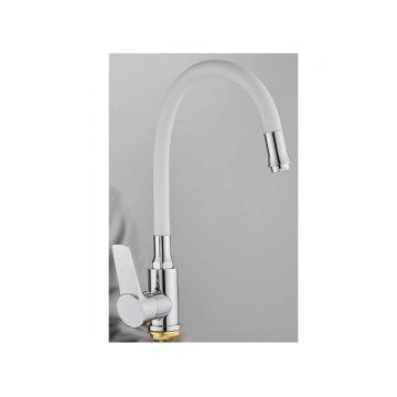 Смеситель для кухни Diadonna (Диадона) D155-41 хром,белый