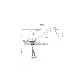 Смеситель для кухни Diadonna (Диадона) D49-294 хром