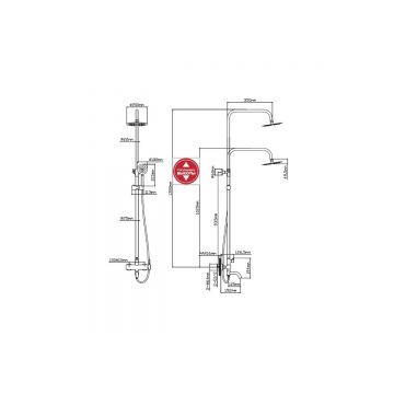 Душевая стойка Diadonna (Диадона) D65-35005BL чёрный
