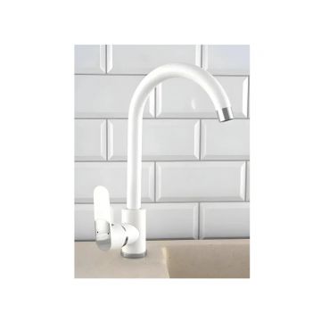 Смеситель для кухни Diadonna (Диадона) D114-40W белый,хром