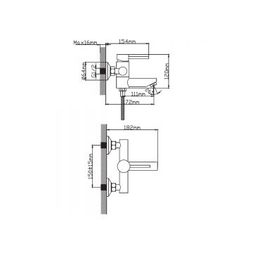 Смеситель для ванны Diadonna (Диадона) D234-30S сатин