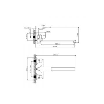 Смеситель для ванны Diadonna (Диадона) D169-22W белый,хром
