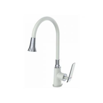 Смеситель для кухни Diadonna (Диадона) D137-41W белый,хром