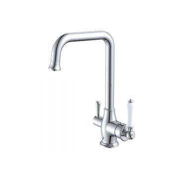 Смеситель для кухни Diadonna (Диадона) D173-44 хром,белый