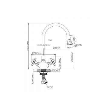 Смеситель для кухни Diadonna (Диадона) D352-41J золото