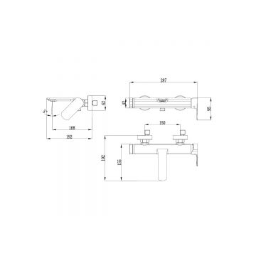 Смеситель для ванны и душа с полным душевым набором Azario (Азарио) Asher AZ-VNN238311C хром