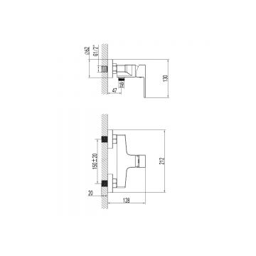 Смеситель для душа с полным душевым набором Azario (Азарио) Eddie AZ-WQY338207C хром