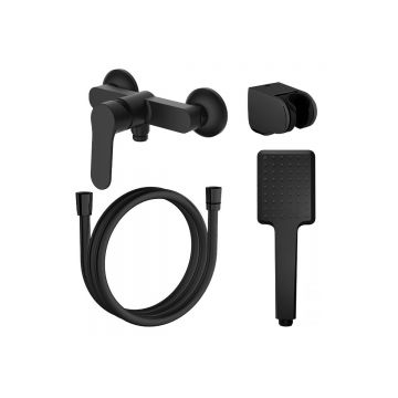 Смеситель для душа с полным душевым набором Azario (Азарио) Elvis AZ-WWK338155PA черный