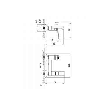 Смеситель для ванны и душа с полным душевым набором Azario (Азарио) Exquisite AZ-VSN238340C хром
