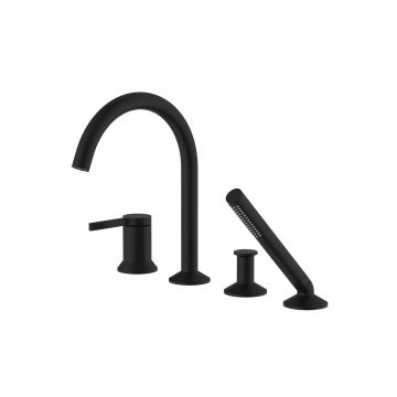 Каскадный смеситель для ванны на 4 отверстия Azario (Азарио) Flame AZ-VPC258320PA черный