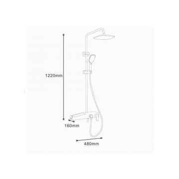 Душевая система с поворотным изливом Azario (Азарио) AZ-801-1 белый/золото