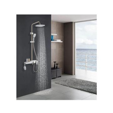 Душевая система с поворотным изливом Azario (Азарио) AZ-801-1 белый/золото