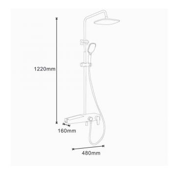Душевая система с поворотным изливом Azario (Азарио) AZ-801-2 черный/золото