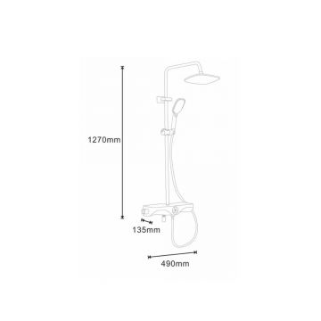 Душевая система с поворотным изливом Azario (Азарио) AZ-821 с термостатом хром/белый