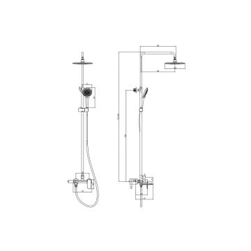 Душевая система с круглым тропическим душем поворотным изливом Azario (Азарио) Florida Round хром