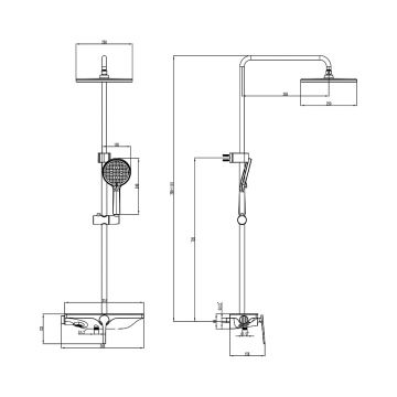 Душевая система с полным душевым набором Azario (Азарио) Ginkgo AZ-VPW238V95PA-1DJ1K22-ZH3A55 черный